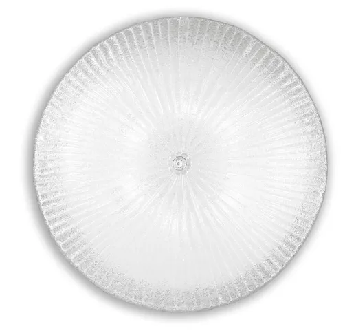 Lampada Da Soffitto Shell 6 Luci In Vetro Trasparente Decorato - Trasparente