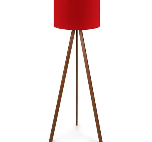 Lampada da piede stack -schermo con 70% mdf / 30% in tessuto in pvc, rosso, Collezione Dar...