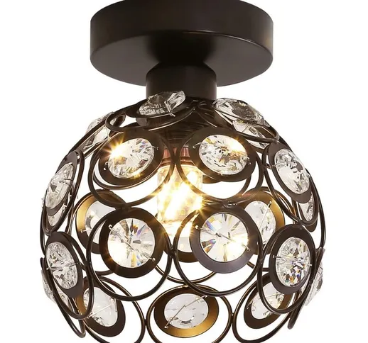 Wottes - Lampada da soffitto creativa cristallo E27 moderno plafoniera gabbia decorazione...