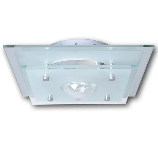 vidaXL Lampada da Soffitto Quadrata in Vetro 1 x E27 Cristallo - Trasparente