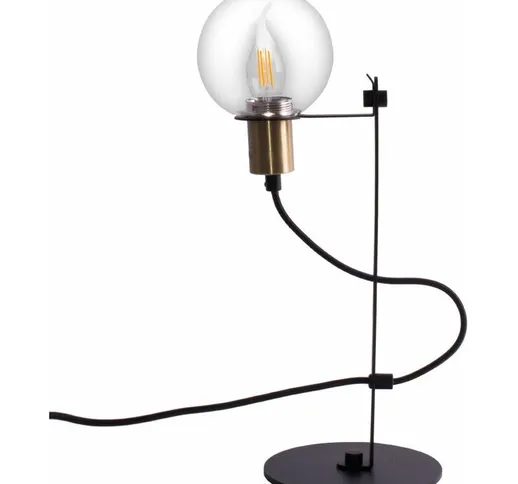 Lampada da tavolo di design con sfera di vetro regolabile in altezza lampada da lettura pe...