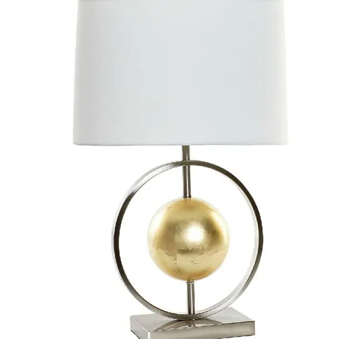 Lampada da Tavolo Bianco Argento Poliestere Metallo Dorato (40 x 22 x 64 cm) - Dkd Home De...