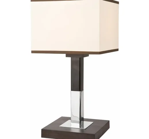 Lampada da tavolo in tessuto crema quadrata altezza: 38cm - Wengé, crema