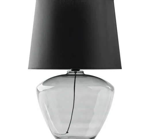 Lampada da tavolo in vetro tessuto 62 cm di altezza Grigio E27 Comodino - Grafite