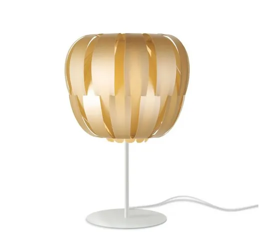 Lampada Da Tavolo Moderna Con Base Luce Queen In Polilux Oro Made In Italy - New Gold