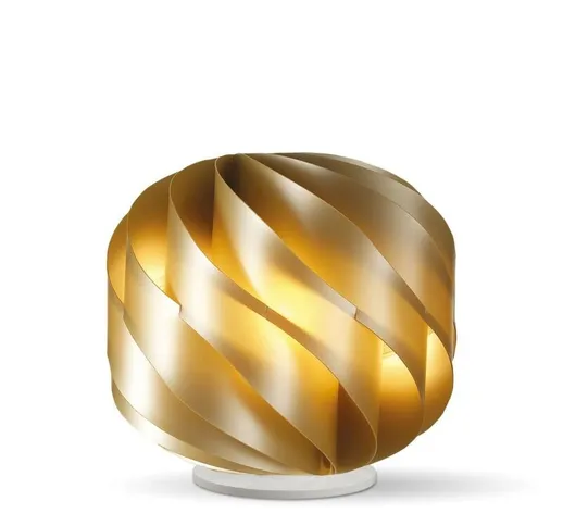 Lampada Da Tavolo Moderna Globe 1 Luce In Polilux Oro Con Base D40 Made In Italy - New Gol...