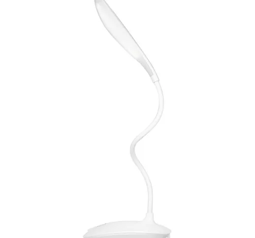 Decdeal - Lampada da tavolo, testa girevole a 360 ¡ã + tubo flessibile, luce bianca