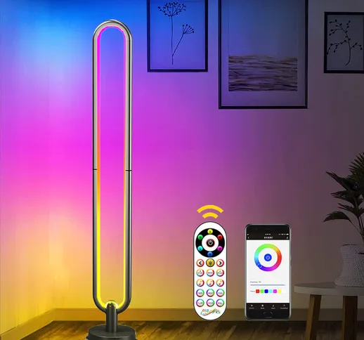 Lampada da terra a led Bluetooth 104CM rgb led usb Lampada da terra moderna per soggiorno...