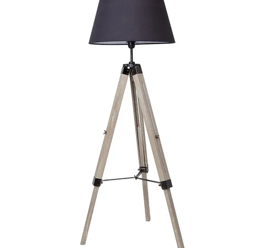 Lampada da terra con treppiede regolabile in altezza 71-114 cm Lampada da terra in legno s...