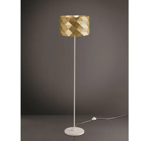 Lampada Da Terra Moderna 1 Luce Prisma In Polilux Oro H153 Made In Italy - New Gold