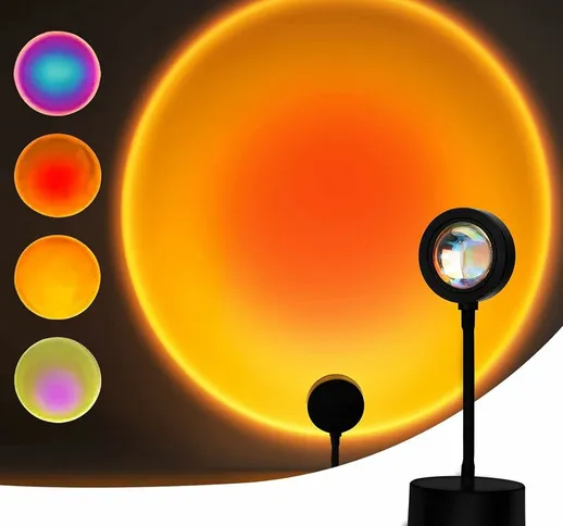 Yoyo - Lampada da tramonto, 15 colori led Lampada da proiezione al tramonto Rotazione 360...