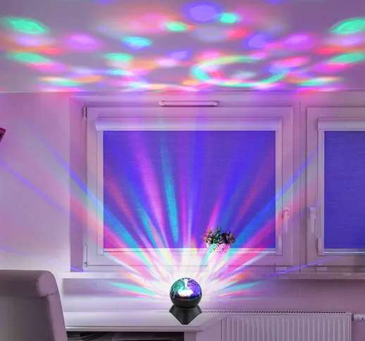Etc-shop - Lampada decorativa, lampada da tavolo, cambiacolore, palla da discoteca rotante...