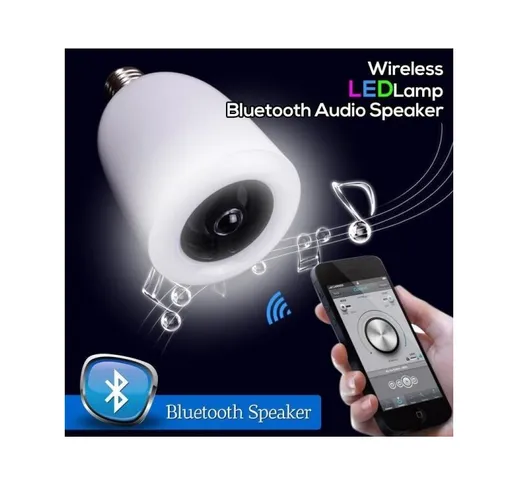 Lampada Lampadina Led E27 Con Cassa Speaker Bluetooth E Telecomando