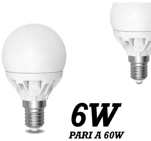 LAMPADA LED 6W WATT E14 490 LUMEN BIANCO CALDO 3000°K SFERA GLOBO OPACA | Luce Calda