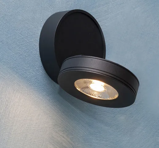 Planetitaly - Lampada LED spot 7W applique moderno muro parete faretto luce soffitto orien...