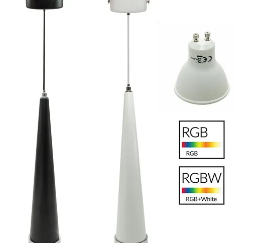 Lampada moderna sospensione LED 8W GU10 luce cucina tavolo snack bar RGB 230V Luce Senza l...