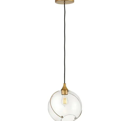 Elstead Lighting - Lampada pendente quintatesse Skye E27 60W Acciaio, ottone Glass Clear h...