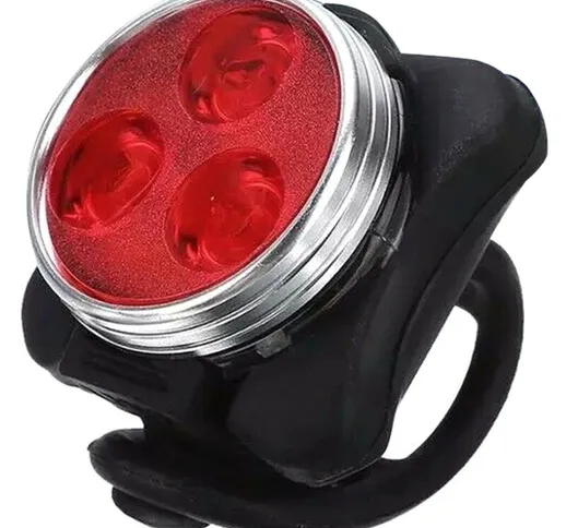Lampada per bici con fanale posteriore rosso Lampada con clip USB 3L-ED Accessori di sicur...