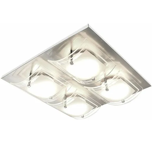 Lampada soffitto a LED soggiorno illuminazione quattro faretti quadrato vetro lampada  740...