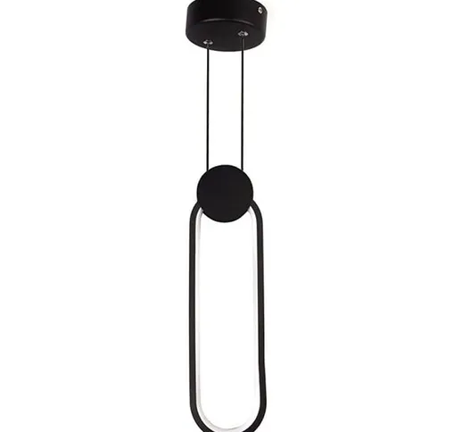 Lampadario a led a sospensione 14 watt moderno in metallo nero luce fredda 6500K