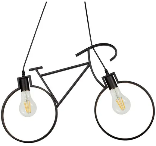 Vetrineinrete - Lampadario a sospensione da soffitto con bicicletta vintage retrò lampada...