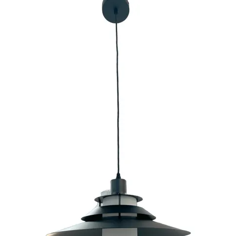 Vetrineinrete - Lampadario a sospensione industriale E27 lampada pendente vintage nero met...