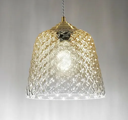 Lampadario classico led gea luce alice sp e27 vetro sfumato ambra lampada soffitto