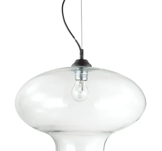 Ideal Lux - Lampada a Sospensione 1 Luce Bistro' Round In Vetro Trasparente