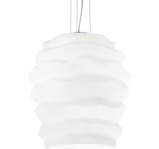 Ideal Lux - Lampada a Sospensione 1 Luce Karma Grande In Vetro Soffiato Bianco - Bianco