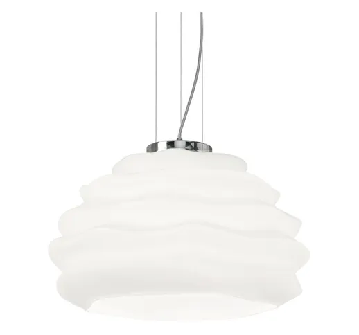 Ideal Lux - Lampada a Sospensione 1 Luce Karma Piccola In Vetro Soffiato Bianco - Bianco