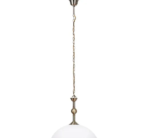 Rabalux - lampadario in bronzo Aurelia vetro metallico / bianco Ø40cm h: 116 centimetri