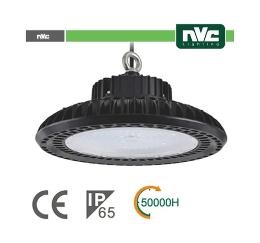 lampadario campana industriale led 100 watt 220-240 volt 90° A+ CE IP65 bianco naturale ne...