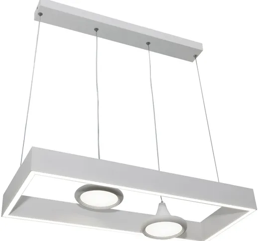 Lampadario sospensione moderna rettangolare pendente cucina bar 3 LED 32W 230V Luce 6000K