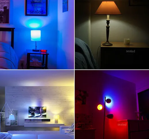 Lampadina connessione WiFi Alexa, lampadina LED smart compatibile con Google Home e SmartT...