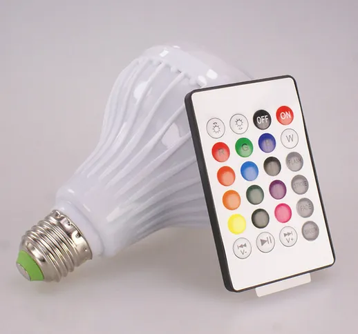 Happyshopping - Lampadina LED 2 in 1 RGB con altoparlante Bluetooth senza fili E27 12W che...