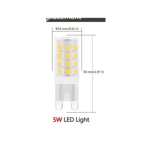 Lampadina led 5W G9 220-240VAC Lampadina Led 360° 430lm 3000 k Energia Bianco puro