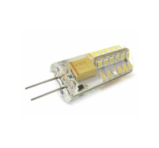 Ledlux - Lampadina LED Bispina G4 48 SMD 3014 DC 12V 3W 360 Gradi Con Silicone Bianco Neut...