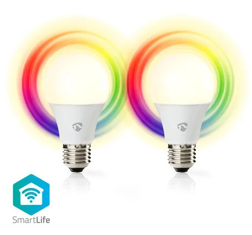  - LAMPADINA LED WiFi SMART E27 RGB+W 6W 470LM A+ APP ALEXA GOOGLE HOME 2 PEZZI