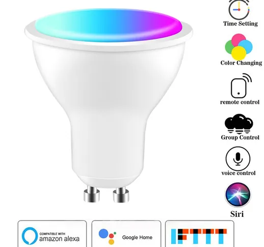 Lampadina Smart WiFi Lampadine LED RGB che cambiano colore Funziona con Alexa/Google/Siri...