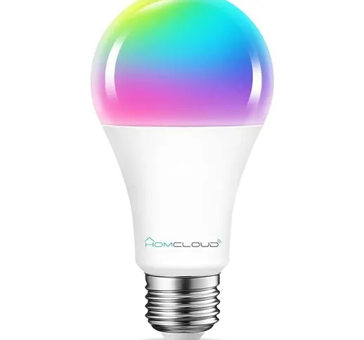 Homcloud Lampadina A70 Smart Wi-Fi LED Multicolore + Bianco CCT E27 Dimmerabile, 11W, 1050...