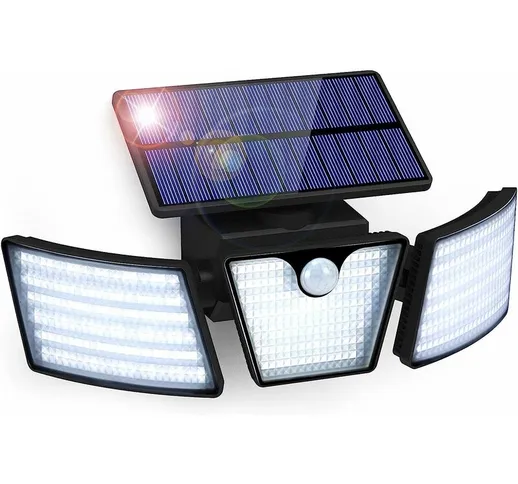 Luce solare per esterni Sensore di movimento 265 LED Luce solare IP65 Impermeabile 3 teste...