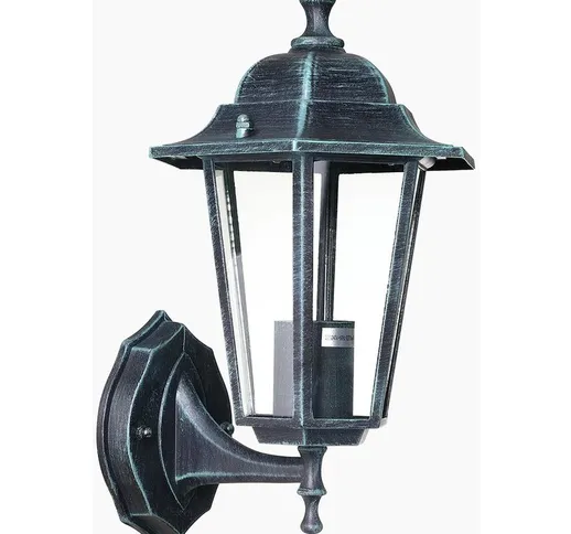 Lampione Vittoriano Classico a Parete Lampada Applique Esterno Alluminio e Vetro