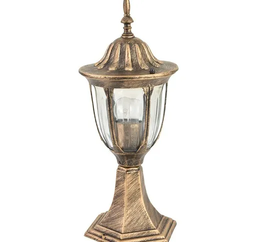 Lampione Vittoriano Classico da Giardino Lampada Esterno Alluminio e Vetro 30cm