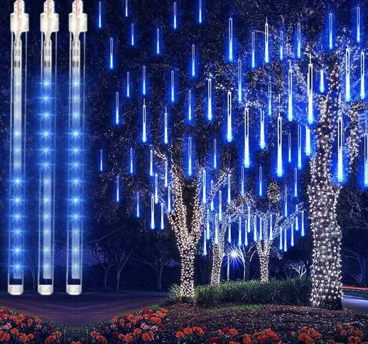 Langray - 192 luci di Natale a LED - 30 cm - 8 tubi - Impermeabile - Goccia di ghiaccio -...