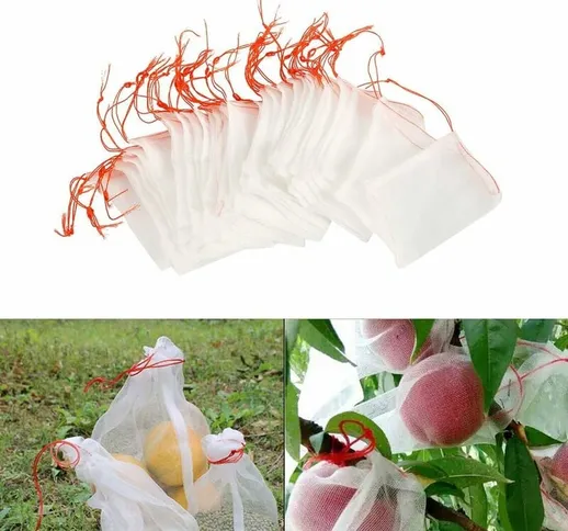 Confezione da 100 sacchetti in rete repellente per insetti, rete protettiva in nylon da gi...