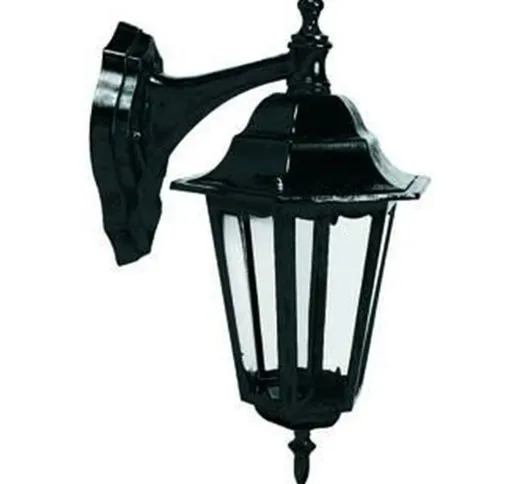 Eurostore07 - LANTERNA LAMPADA BERLINO ALLUMINIO NERA BRACCIO SUPERIORE MM 265 FERR 8358