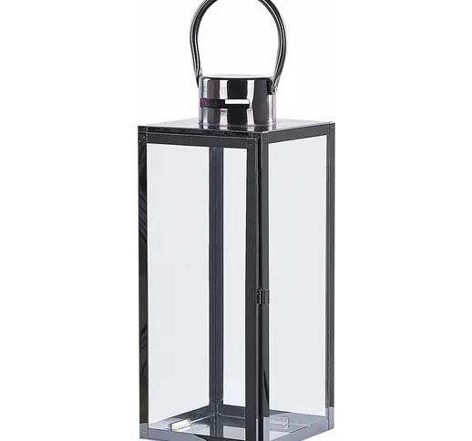 Lampada in acciaio inox e vetro temperato nero 34 cm Cyprus - Nero