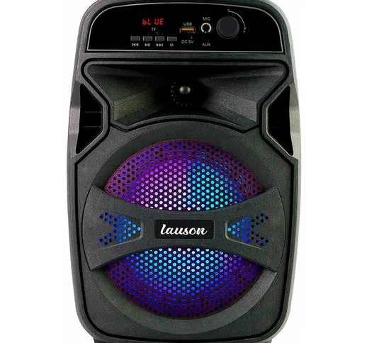 Lauson llx34 nero altoparlante portatile senza fili 20w bluetooth karaoke fm luci usb sd
