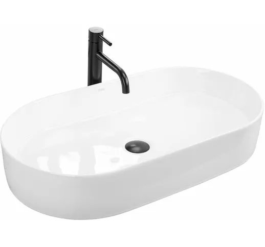  - Lavabo da appoggio in ceramica Nadia 70 - Bianco