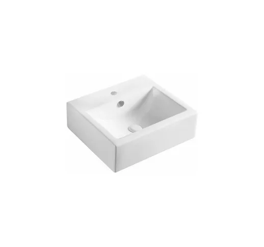 Lavabo sospeso e da appoggio rettangolare altezza 16 cm